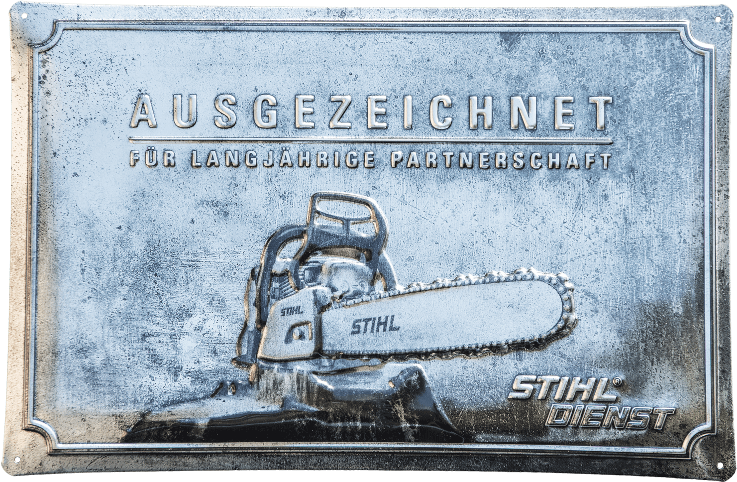 Embossed Tin Metal Sign For Stihl, 60 Cm X 40 Cm In - Sign (1587x1080), Png Download