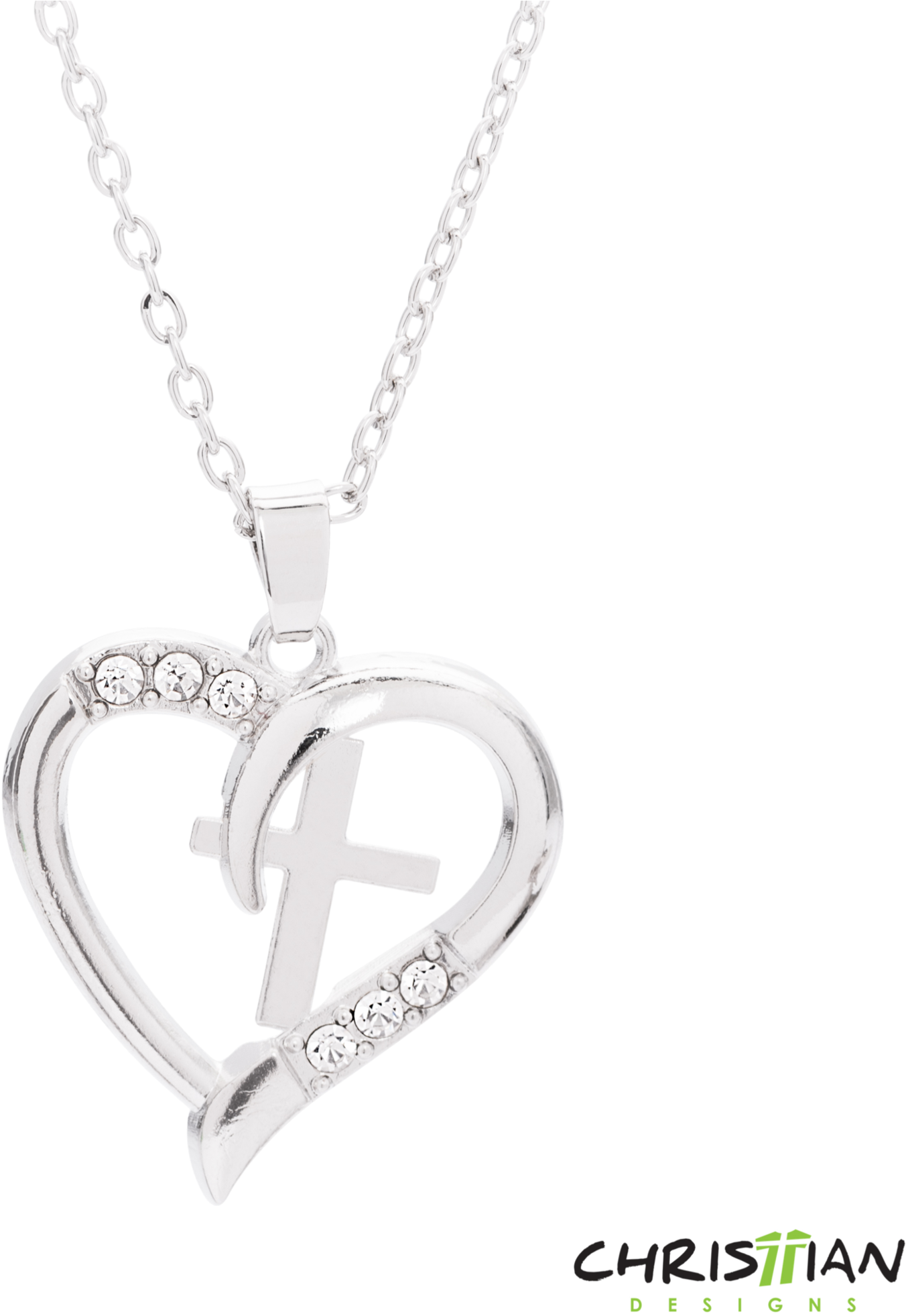 Heart Cross Necklace - Heart And Cross Necklaces (2000x2000), Png Download
