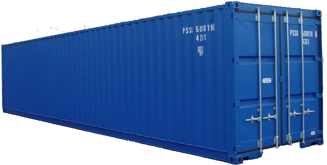 Blue Shipping Container - 40 Cubic Meter Container (800x430), Png Download