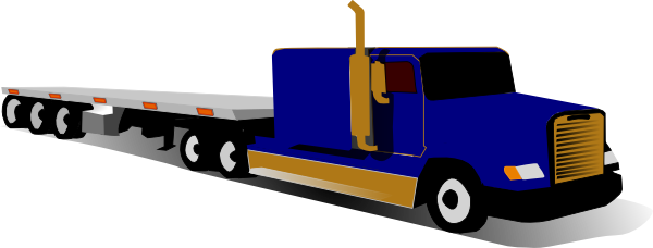 Container Clipart Truck Container - Flatbed Truck Clip Art (600x228), Png Download