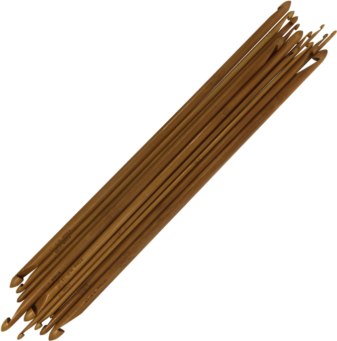 5" Carbonized Bamboo Croknit Double Ended Crochet Hooks - Double Ended Bamboo Crochet Hook (693x693), Png Download