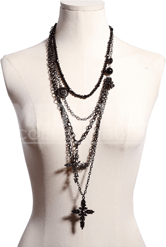 Gothic Cross Necklace (808x808), Png Download
