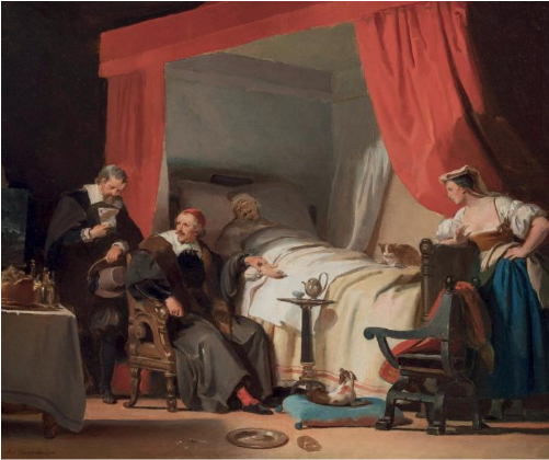 Le Cardinal Mazarin Au Chevet D'un Peintre - Dying Man's Regrets: Last Words (500x600), Png Download