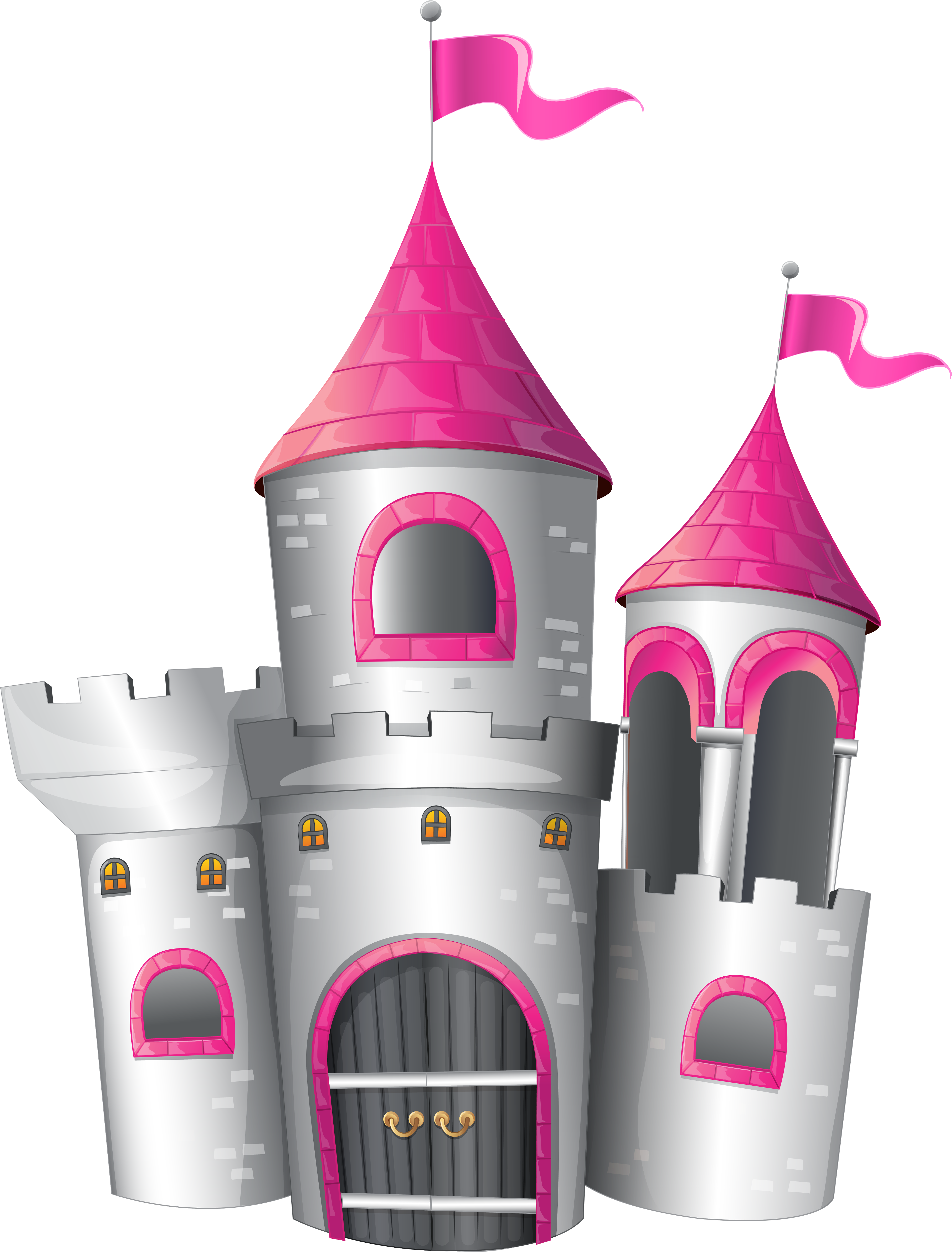 Pink And White Castle (4757x6237), Png Download