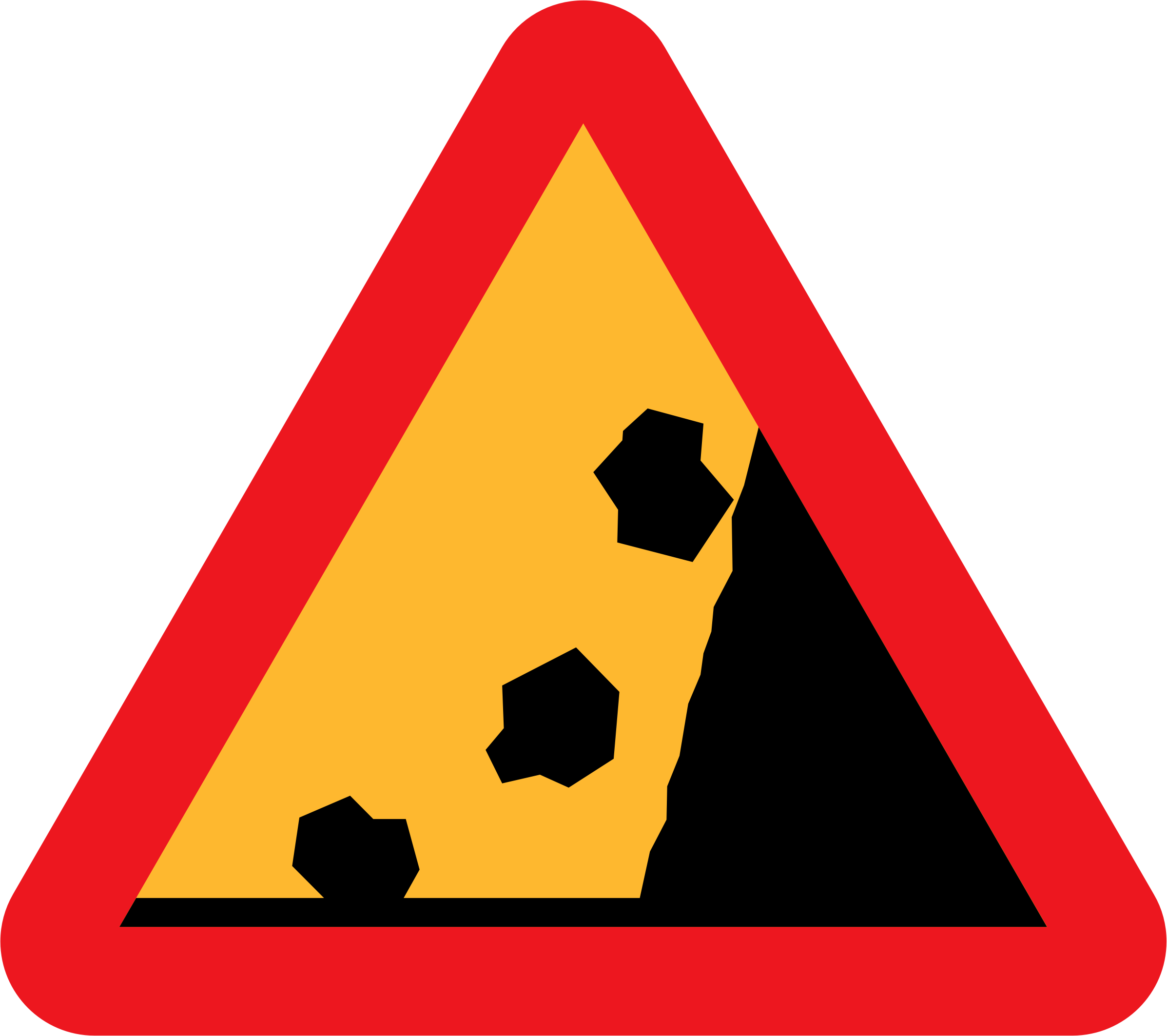 Computer Icons Download - Beware Falling Rocks (845x750), Png Download