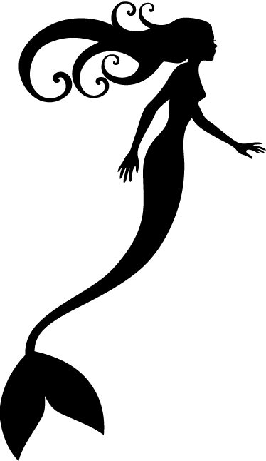 Mermaid Silhouette Decal - Koh Rong Samloem Map (374x646), Png Download