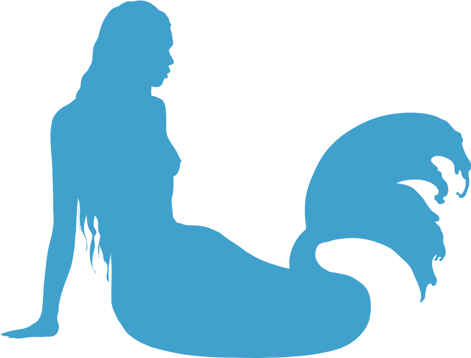 Mermaid Rain Silhouette (1000x808), Png Download
