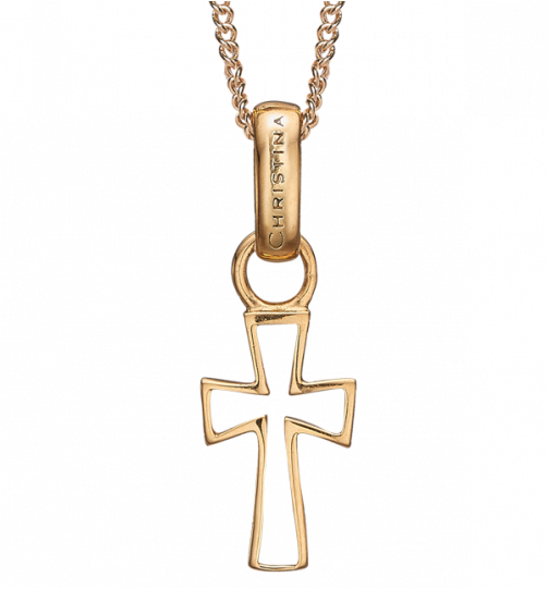 Cross Pendant With Chain 40 15cm - Christina Hanger 680-g09-55 (790x540), Png Download