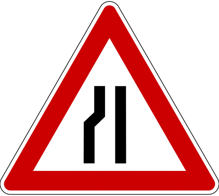 Narrow Road Warning Road Sign Png - Verkeersbord B3 (807x720), Png Download