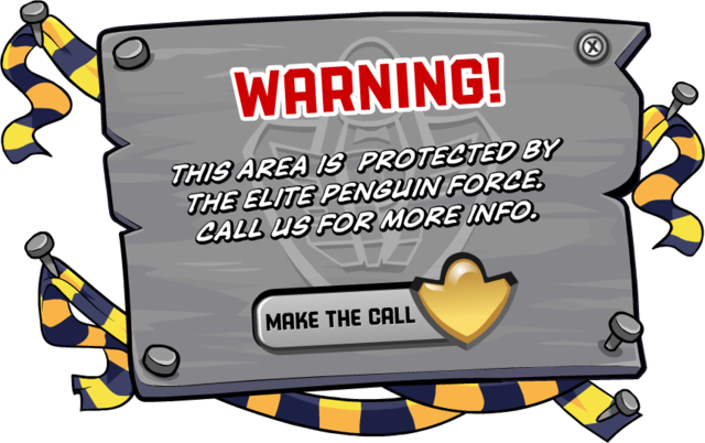 Operation Hibernation Warning Sign - Club Penguin Operations (640x402), Png Download
