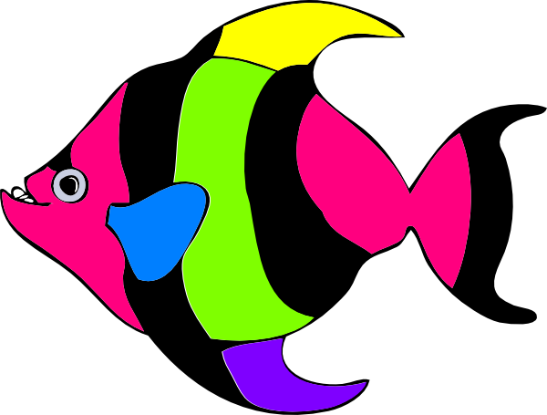 Angelfish Clipart Colourful Fish - Tropical Fish Clip Art (600x455), Png Download