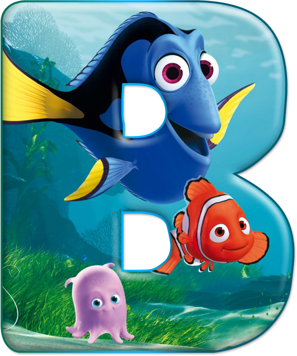 Alfabeto Decorativo Nemo Png - Alfabeto Do Nemo (595x712), Png Download