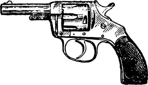 Revolver Vector Clipart - Guns Black And White (500x287), Png Download