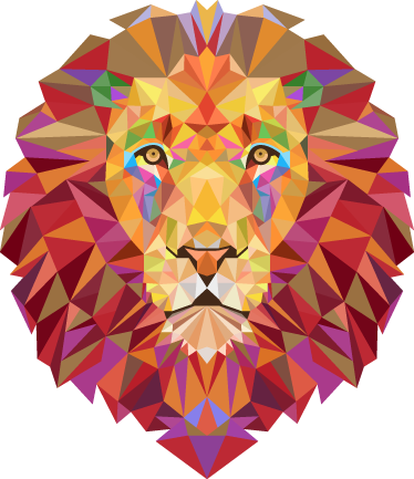 Clip Transparent Library Google Pinterest Lions Art - Leon Geometrico (374x433), Png Download