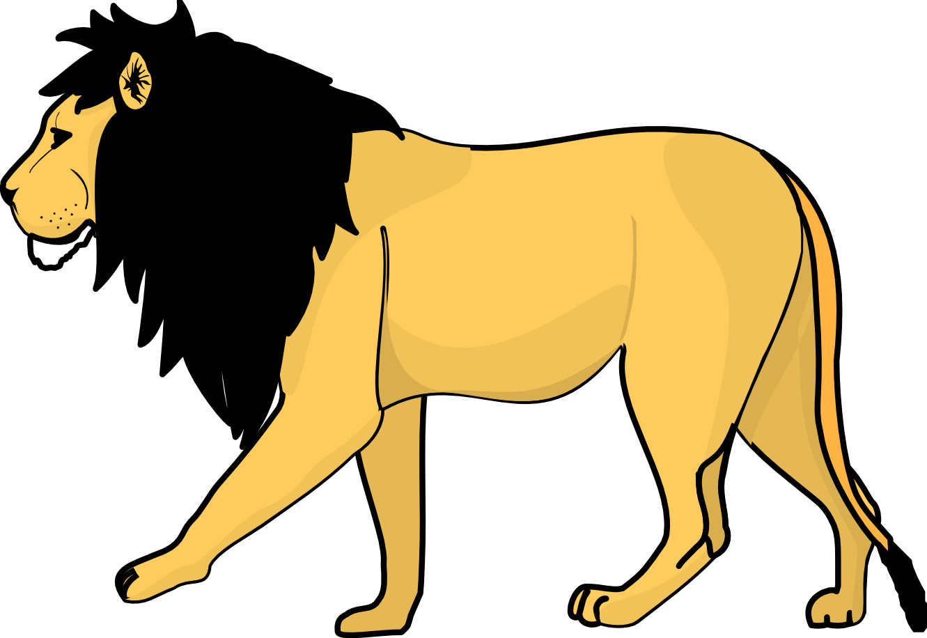 Lion Cliparts - Clipart Black And White Lion (1331x916), Png Download