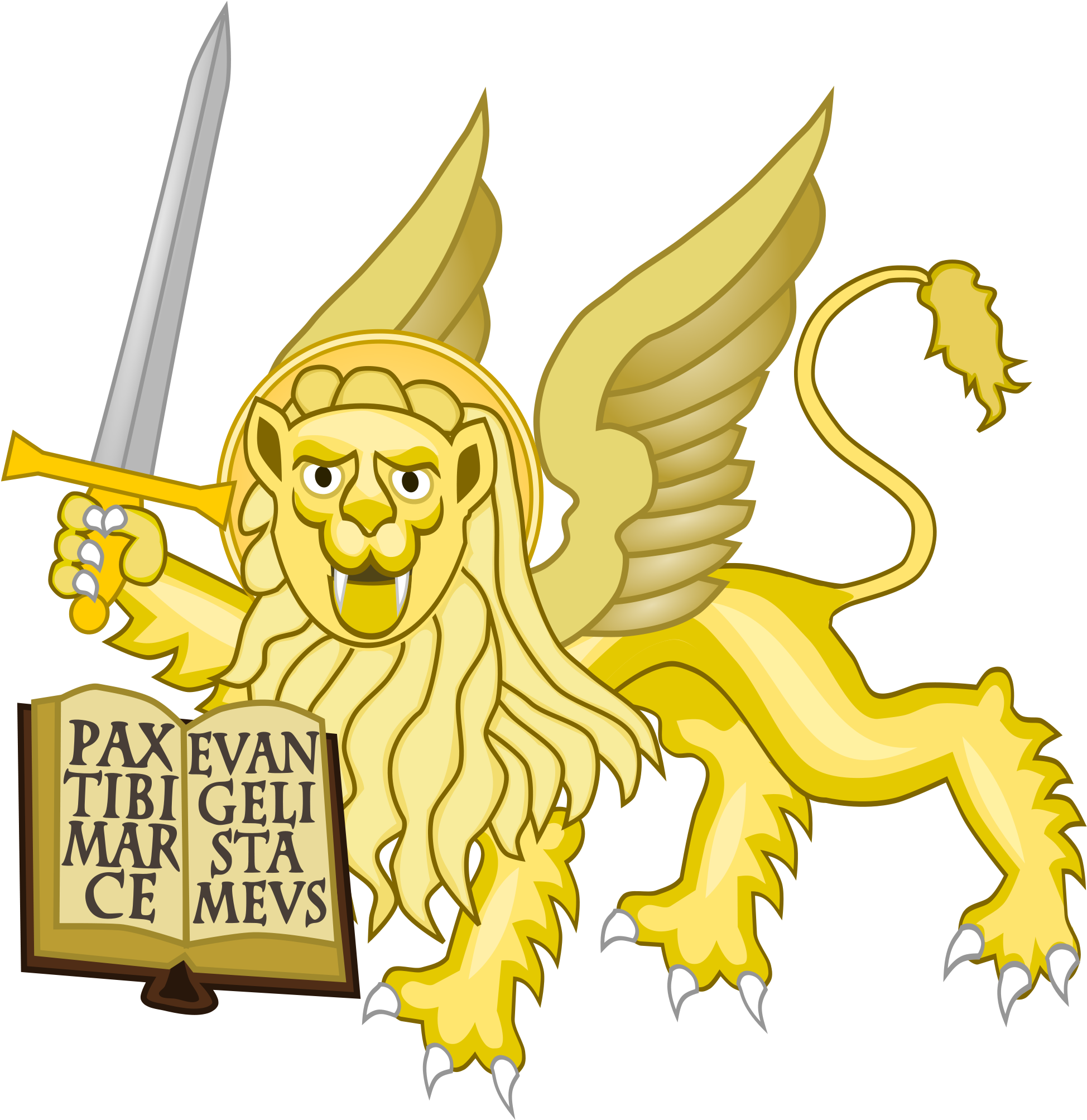 Open - Lion Of St Mark With Sword (2000x2050), Png Download