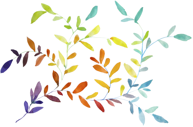 Hojas De Colores En Acuarela - Facebook (820x548), Png Download