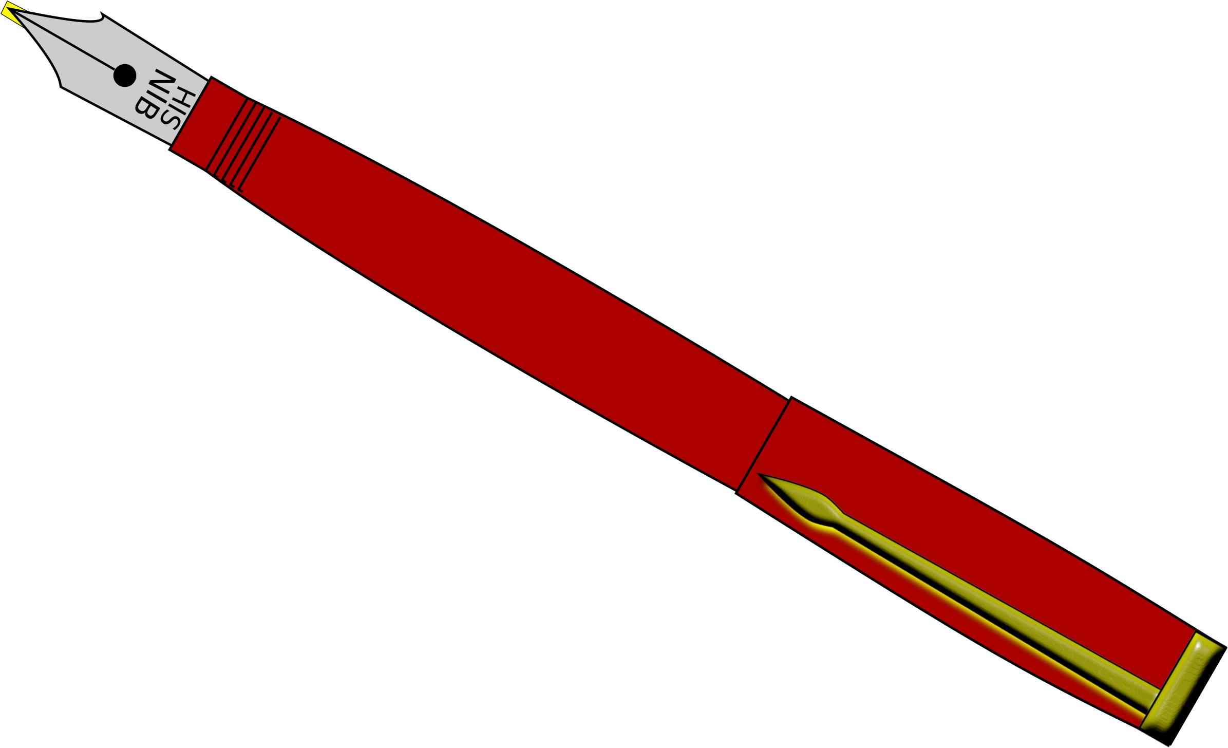 Big Image - Fountain Pen Clipart (2400x1483), Png Download