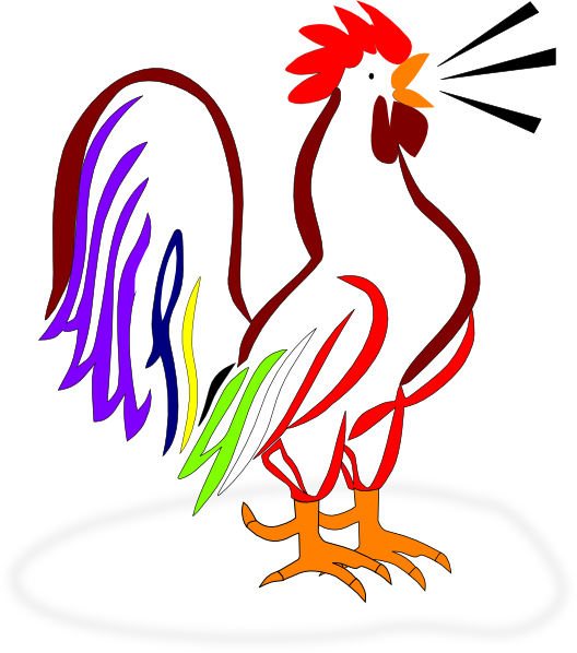 Rooster Clipart De Colores - Chicken And Rooster Clipart (528x598), Png Download