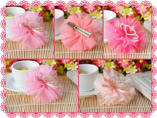 Flower Crown Hair Clips For Girl - Akinoskids Crown Net Alligator-fushia ( Ha1027) (600x450), Png Download