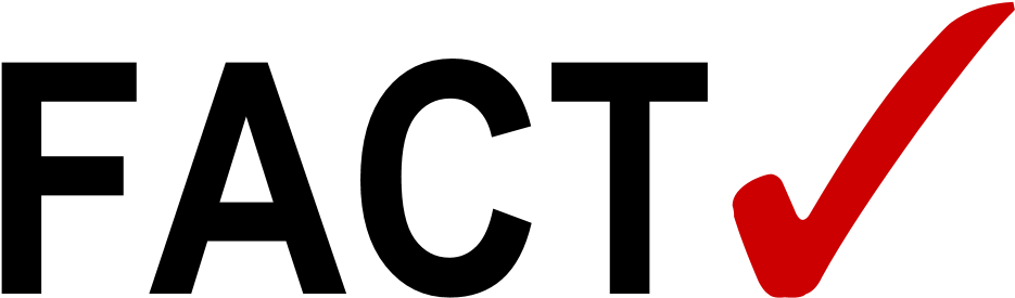 Text Reads "fact" Next To A Red Checkmark - Check Mark (957x298), Png Download