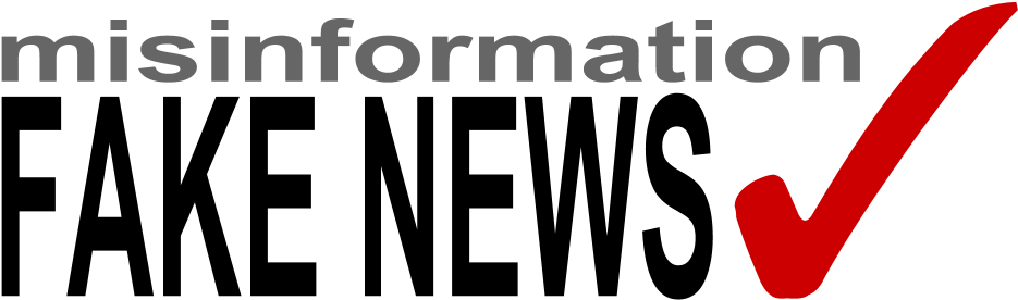Text Reads "misinformation, Fake News" Next To A Red - Fake News (957x298), Png Download