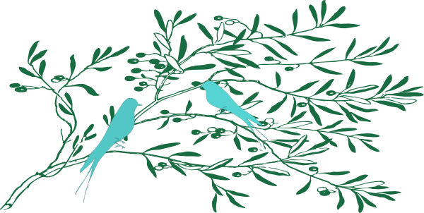 Olive Branch Blue Birds Svg Clip Arts 600 X 302 Px (600x302), Png Download