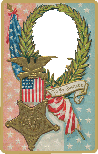 Picture Of Vintage Gar Card - Zivile Krieg Us-flaggen-kavallerie Winden Karte (400x623), Png Download