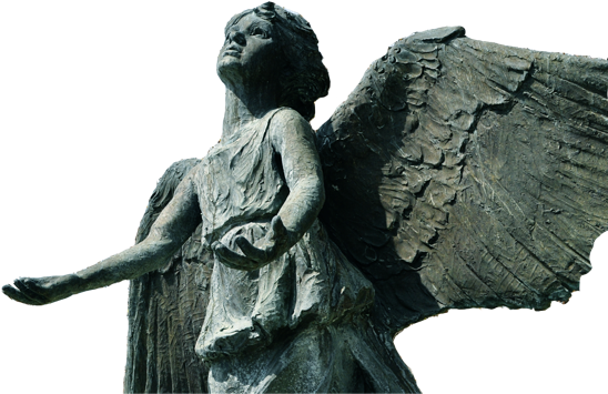 Christmas Box Angel Statue (554x415), Png Download