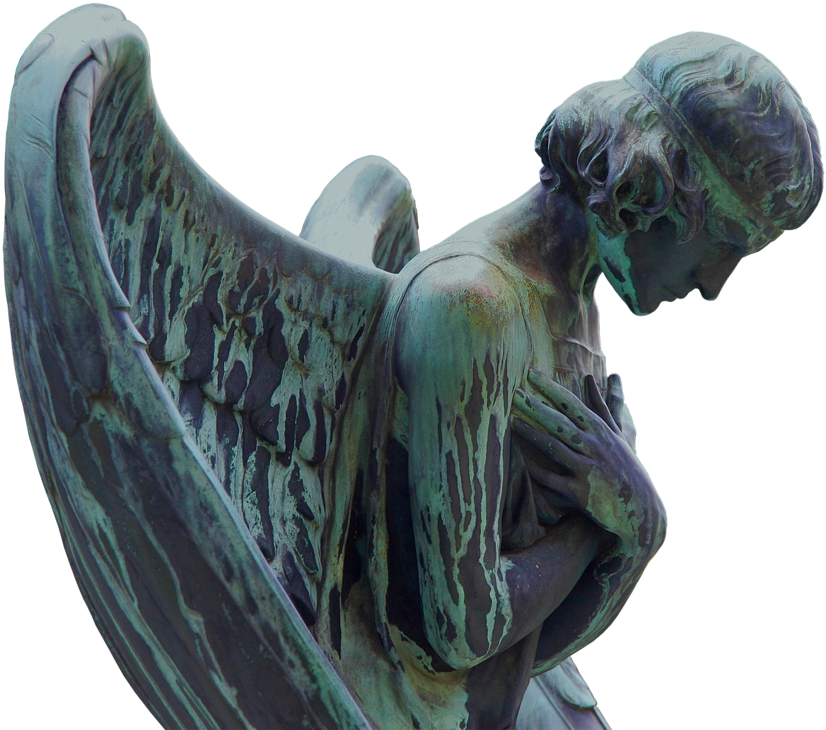 Mourning Angel Sculpture - Michael White Angel's Anthem (1280x1073), Png Download