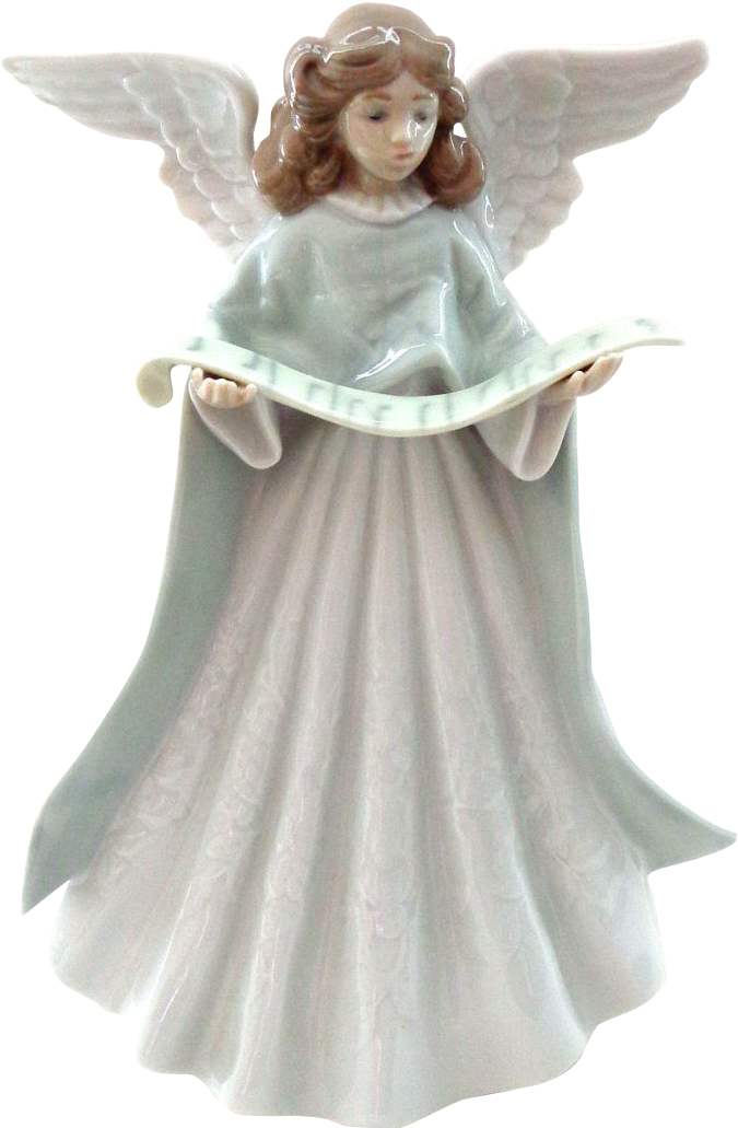 Lladro Angel Tree Topper With Scroll Of Music - Lladro Angel (1103x1103), Png Download