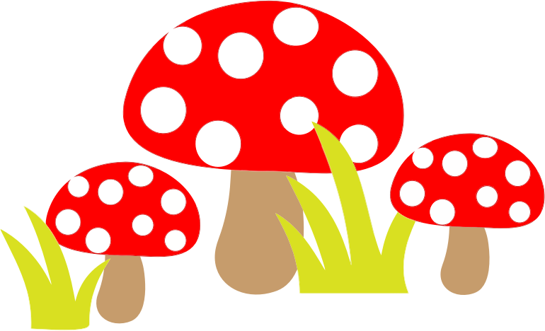 Free Simple Cartoon Mushrooms - Mushroom Clipart (770x468), Png Download