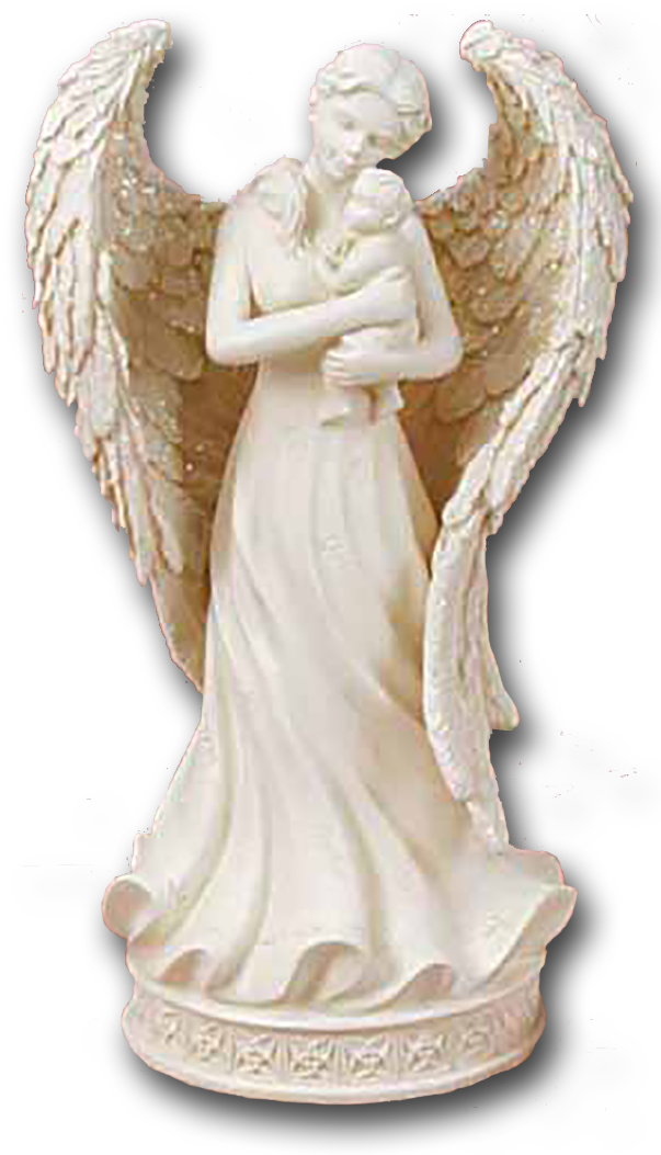 Angel With Baby Musical Figurine - Anioł Z Dzieckiem Figurka (603x1053), Png Download