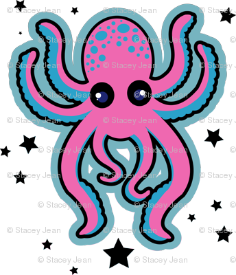 Pink Octopus Confetti - Illustration (344x400), Png Download