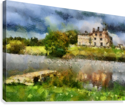 Ripley Castle 1 Canvas Print - Painting (429x361), Png Download