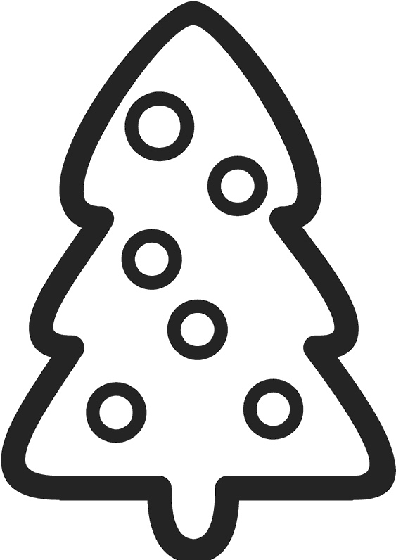 Christmas Tree Outline Stamp - Christmas Day (800x800), Png Download