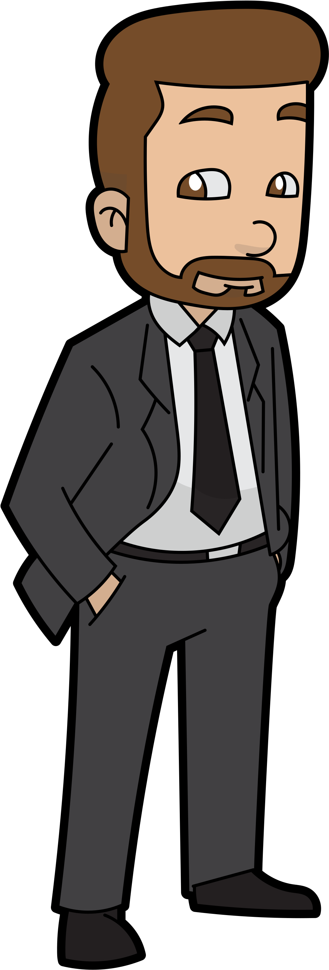 Open - Cartoon Man With Beard (2000x3514), Png Download