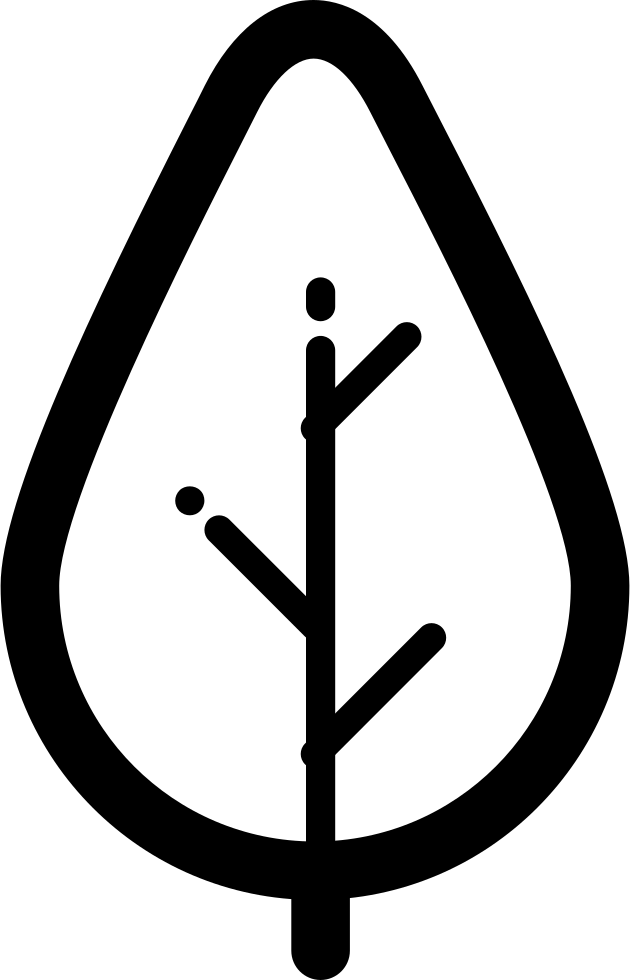 Tree Outline Of Leaf Shape Comments - Icon Natureza Png (630x980), Png Download