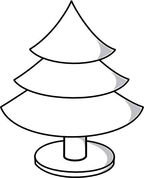 Christmas Tree Outline With Wide Stand Clip Art At - Christmas Tree (480x595), Png Download