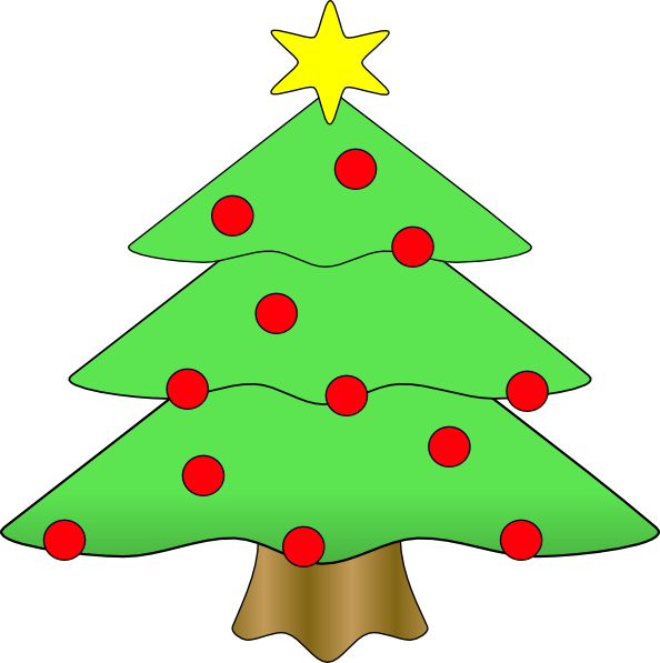 Christmas Tree Clipart Outline - Christmas Tree Clip Art (594x597), Png Download