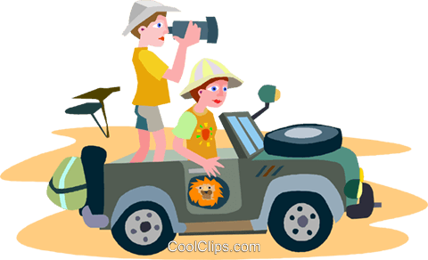 Safari Travel Car Png Transparent Image - Safari Jeep Clip Art (480x292), Png Download