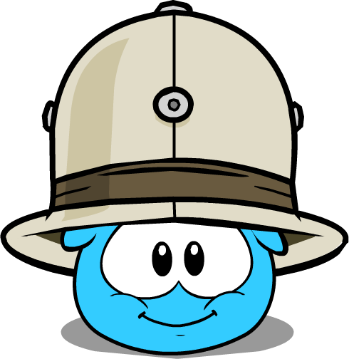 Safari Hat In Puffle Interface - Club Penguin Golden Puffle (490x504), Png Download