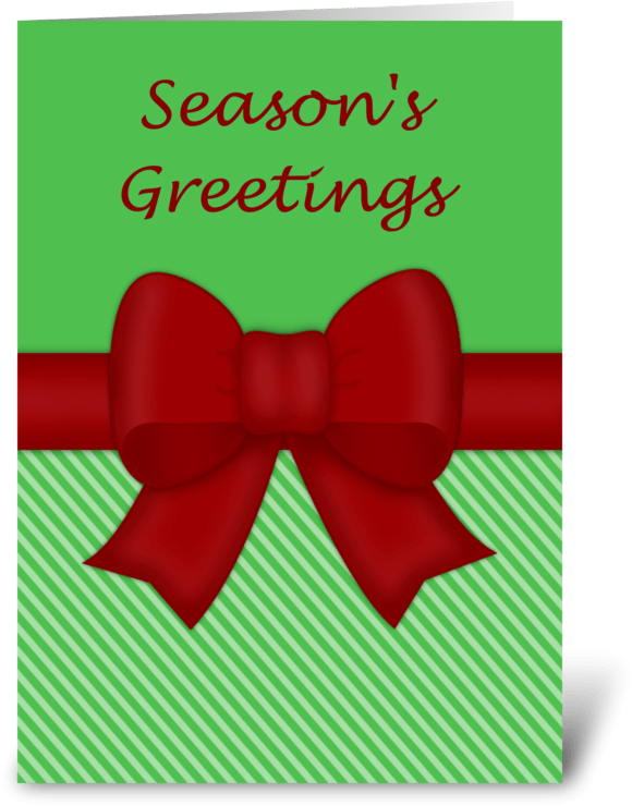 Red Holiday Bow Greeting Greeting Card - Greeting Card (700x792), Png Download
