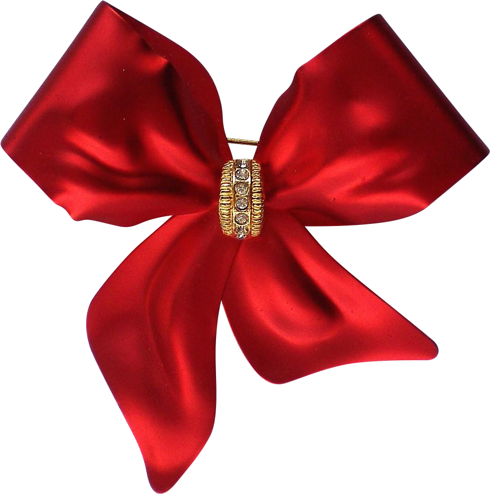 Metal Satin Enamel Christmas Holiday Hanukkah Bow Brooch - Satin (963x963), Png Download
