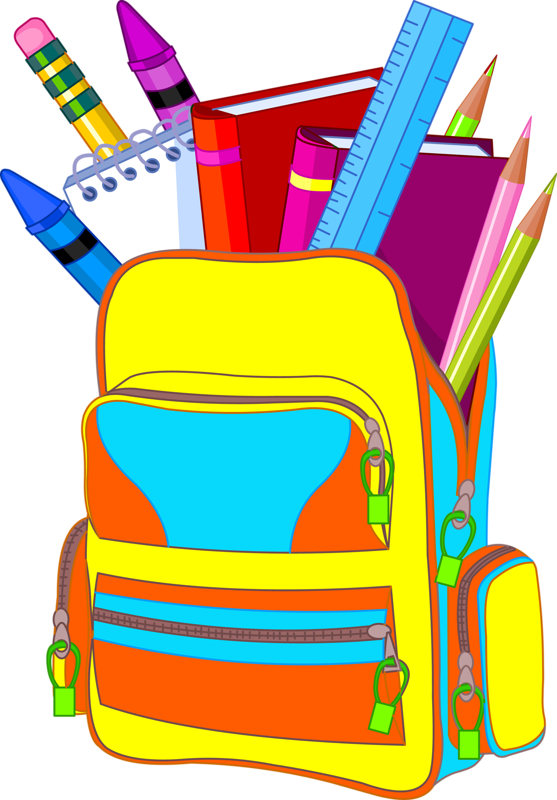 Crayon Clipart Transparent Background - School Bag Clipart (557x800), Png Download