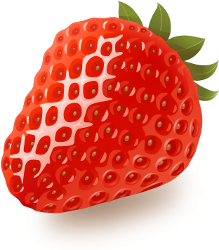 Strawberry Vector (500x367), Png Download