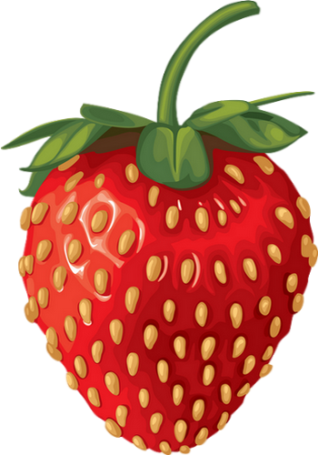 Fraise Png, Tube - Red Strawberry Png (350x500), Png Download