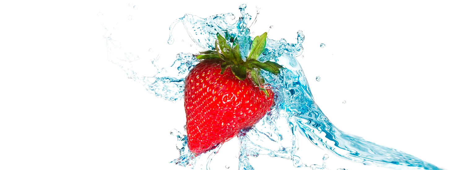 Picture Of Water And Strawberry - Fresas Con Agua Png (1600x548), Png Download