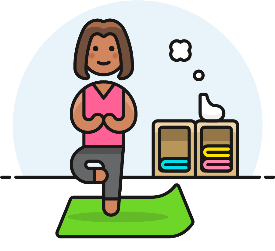 18 Yoga Balance Female African American - Cartoon (1024x1148), Png Download