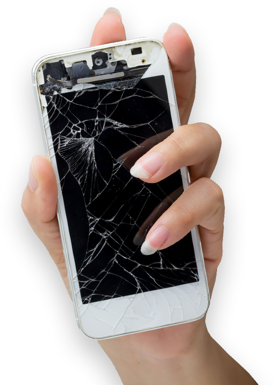 Broken Phone - Iphone (558x783), Png Download